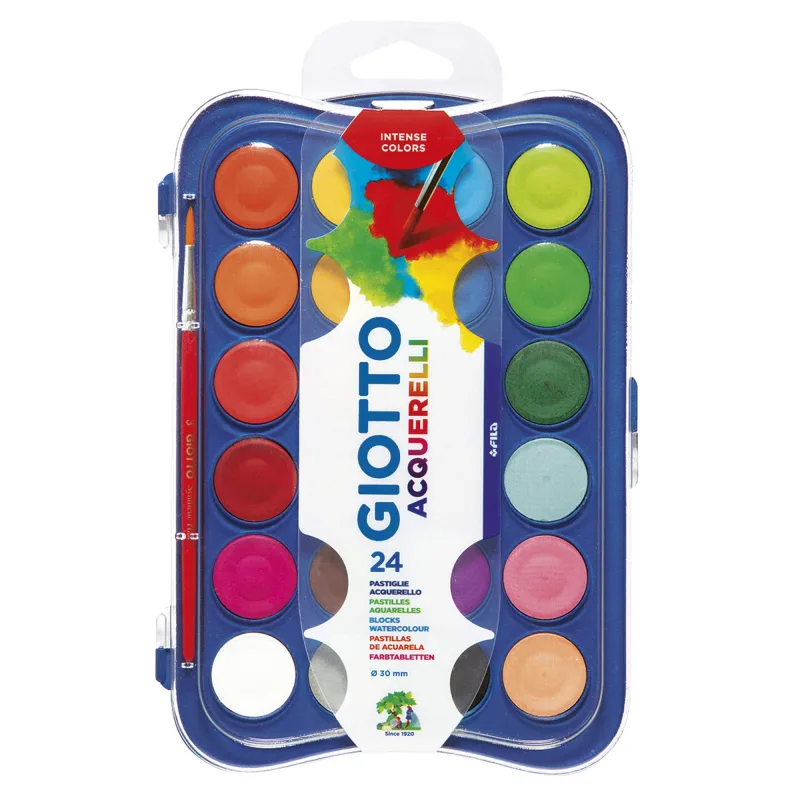 Aquarela 30mm, Giotto, 352400, Acquarelli, 24 Cores
