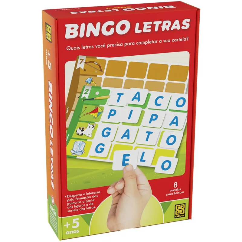 Educativo Bingo Letras Grow