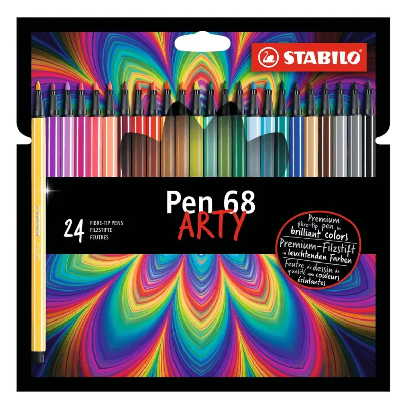 STABILO Pen 68 Arty Caneta Hidrográfica – Estojo com 24 cores