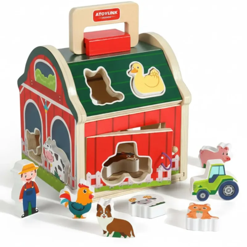 Kinderland Toys Celeiro da Descoberta Montessori Educativo – Brinquedo Infantil 1-3 Anos para Desenvolvimento Cognitivo e Coordenação Motora – Presente Perfeito Menino Menina Natal e Aniversário
