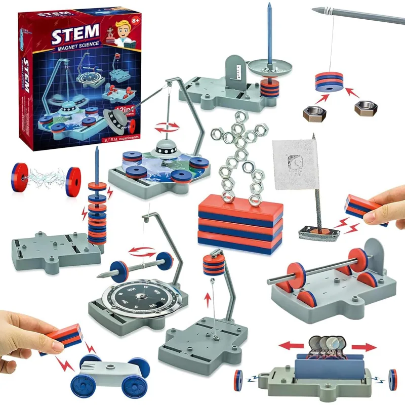 Educativos Ciência dos Imãs Magnéticos Kits STEM Brinquedo Infantil 12 em 1