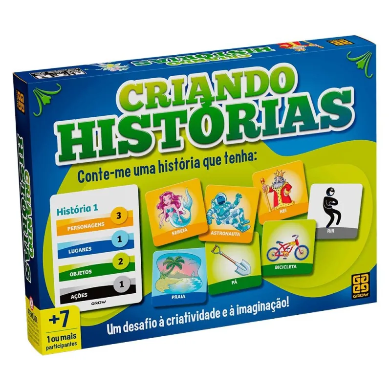 Grow, Jogo Criando Histórias, 1 ou mais Jogadores, a partir de 6 anos