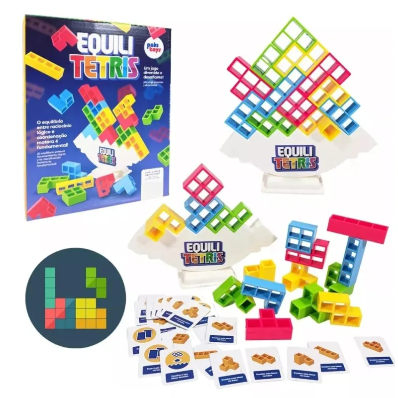 Jogo Equili Tetris Brinquedo Montar Raciocinio Educativo