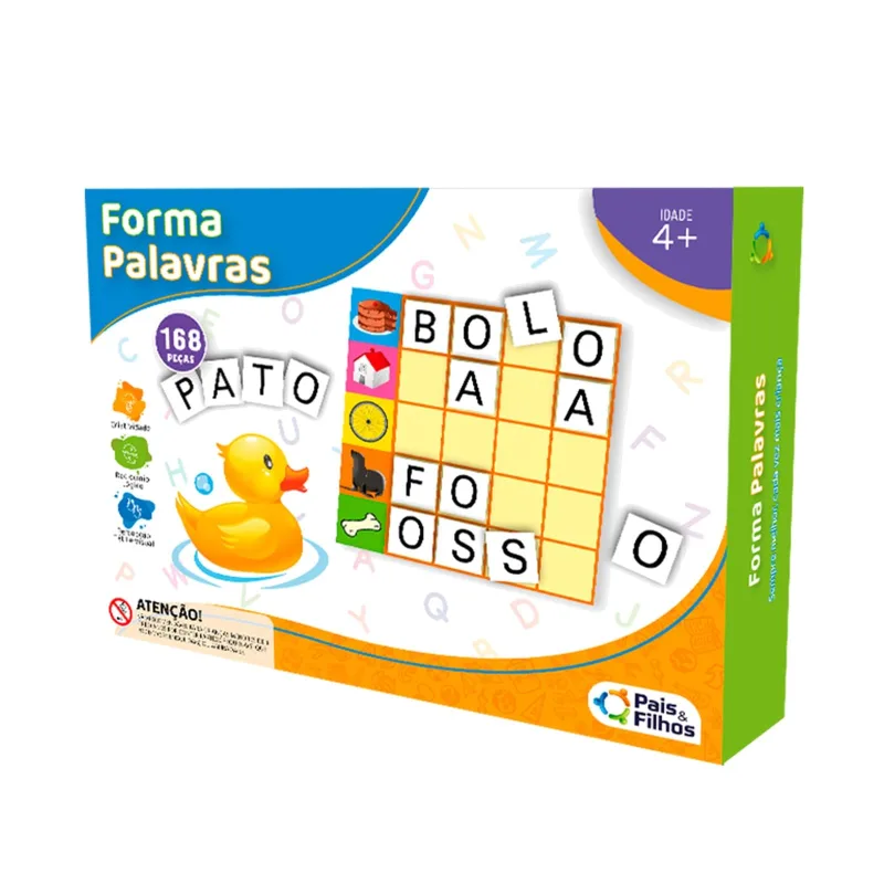 Pais & Filhos | Forma Palavras | Jogo Educativo com 160 Letras + 8 Cartelas | Desenvolve Leitura, Vocabulário e Raciocínio para Crianças 4+