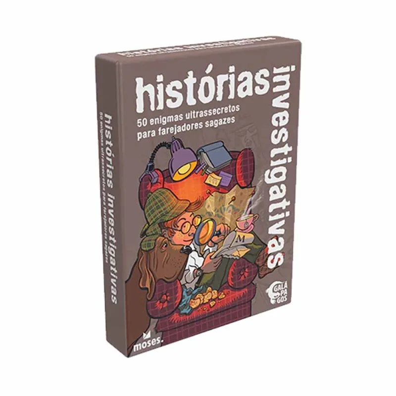 Galápagos, Histórias Investigativas (Detective Stories), Jogo de Enigmas para Amigos, + de 2 jogadores, 30 minutos por partida