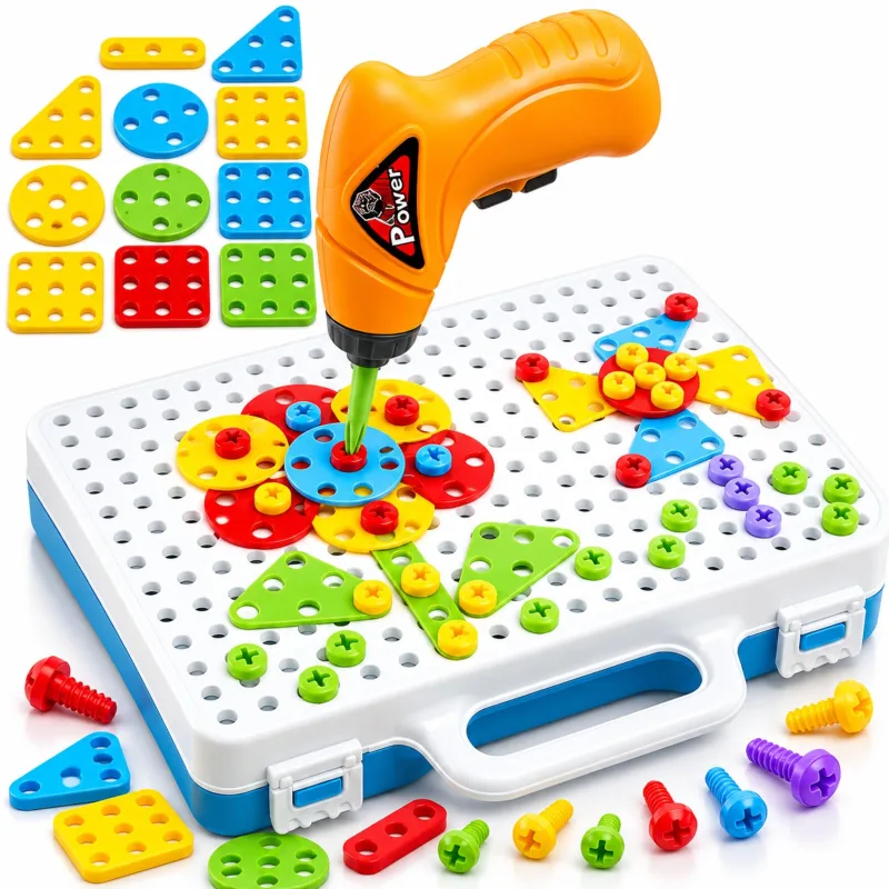 Brinquedo Educativo de Montar 106 Peças com Parafusadeira e Maleta