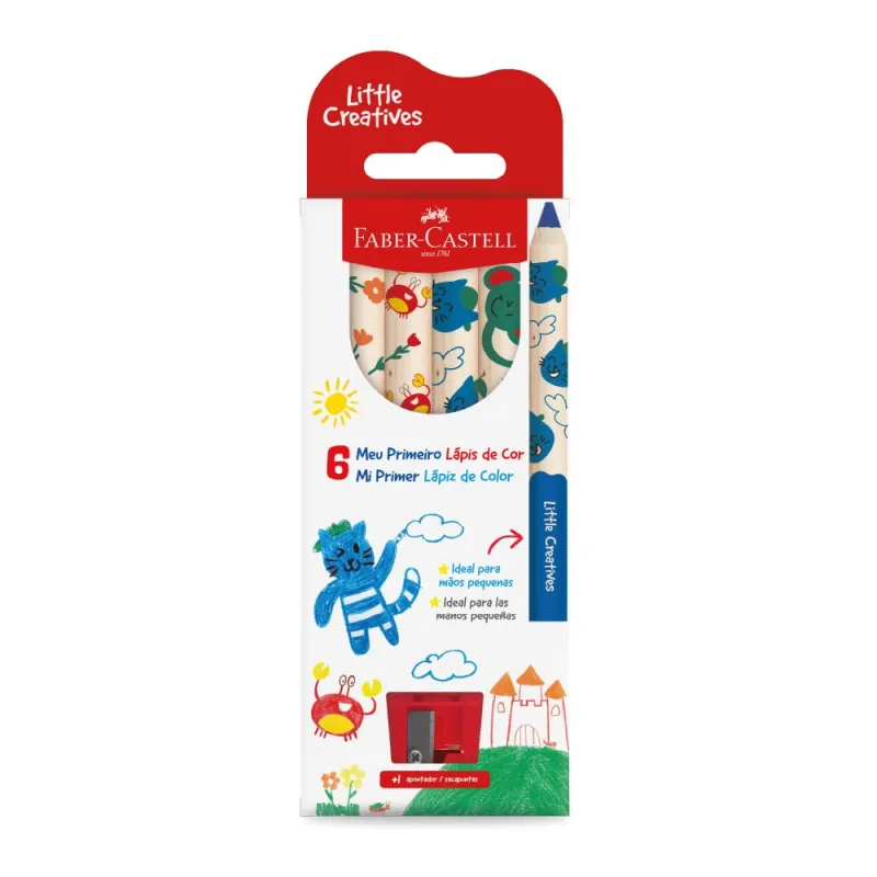Lápis de Cor Faber-Castell Little Creatives com 6 Cores