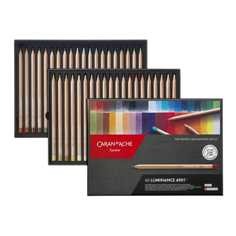 Caran D’Ache Lápis de Cor Luminance 40 Cores, 40 Cores