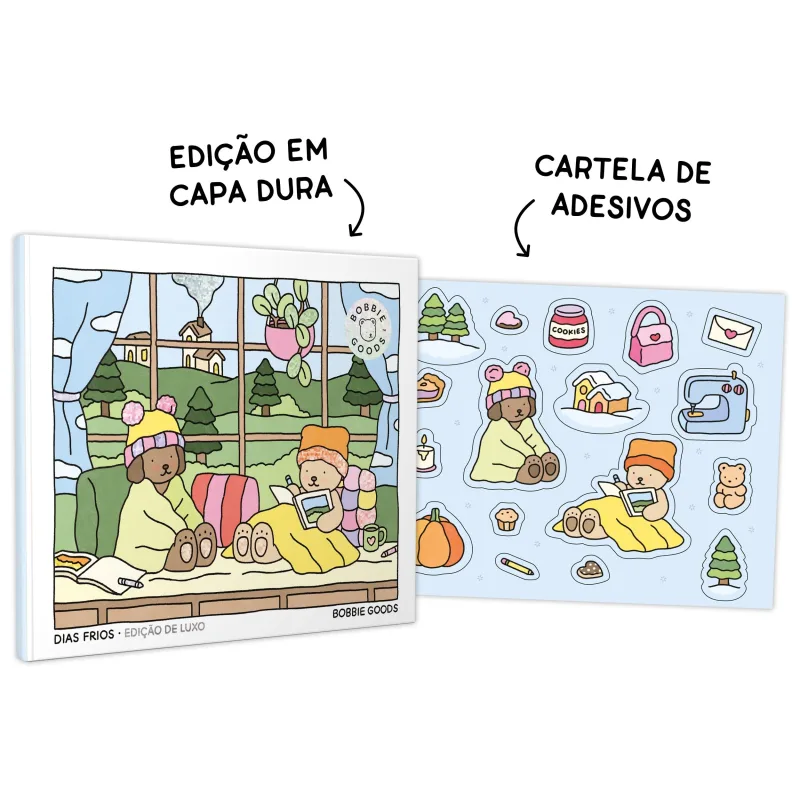Dias frios (Fall-Winter): Livro de colorir oficial Bobbie Goods – Edição em capa dura com cartela de adesivos