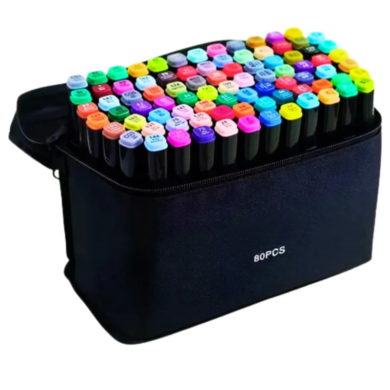 Conjunto de Canetas Marcadores Permanentes 80 Cores