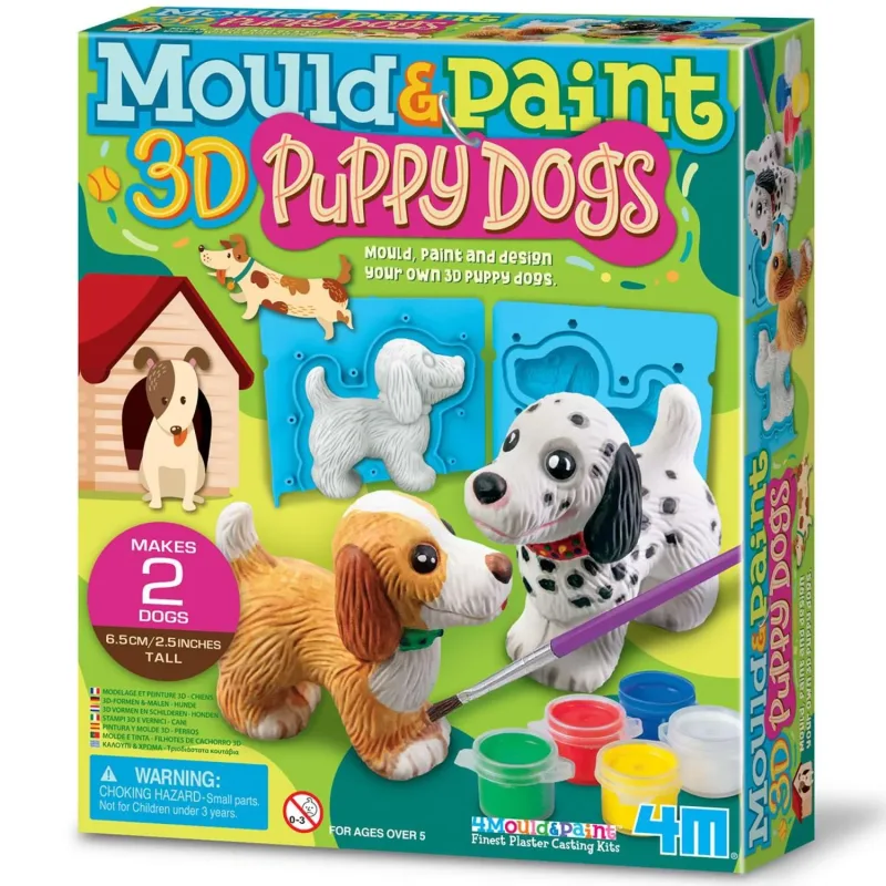 4M Molde e Pinte Filhotinhos Puppy Dogs 3D