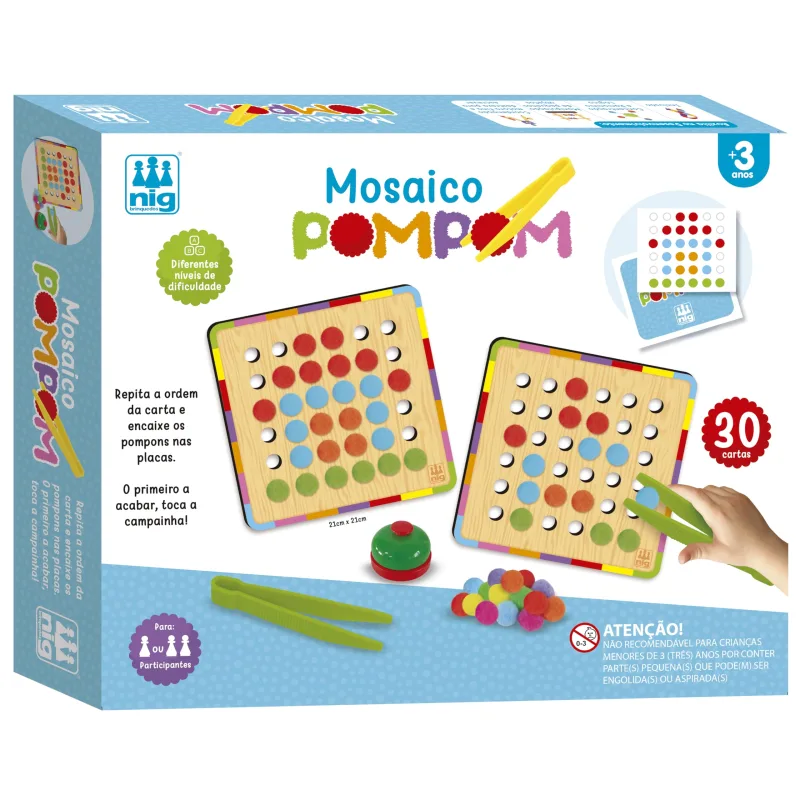 Nig Brinquedos Brinquedo Educativo Pega Pompom Mosaico