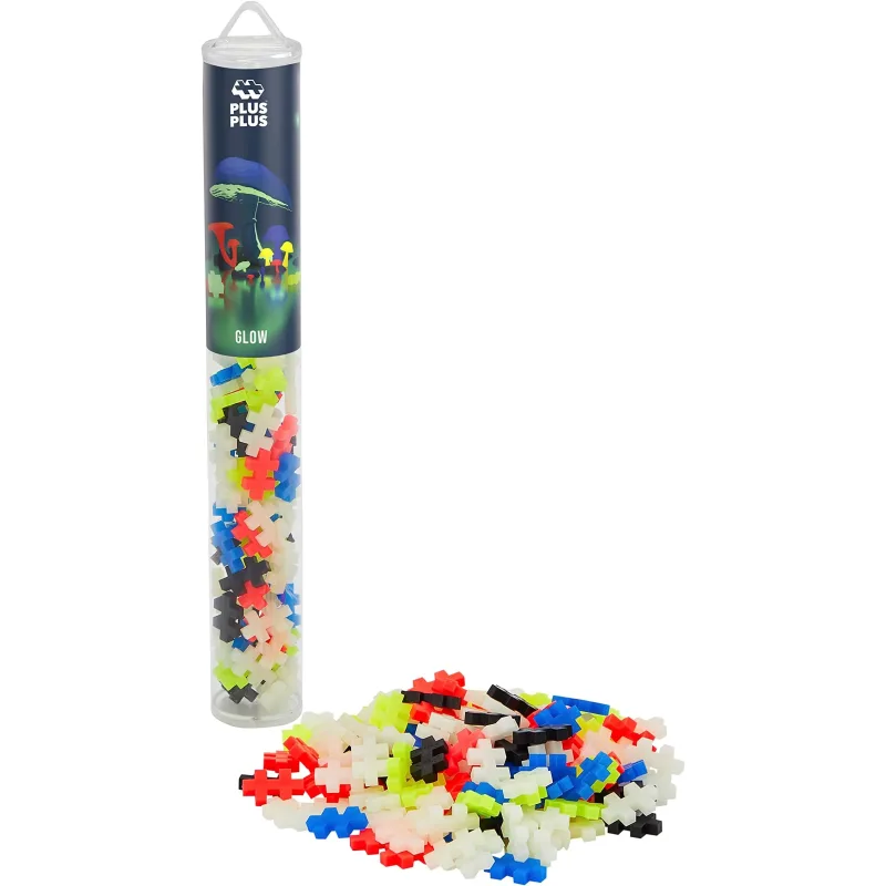 Plus-Plus Tubo 100pc Brilha no Escuro
