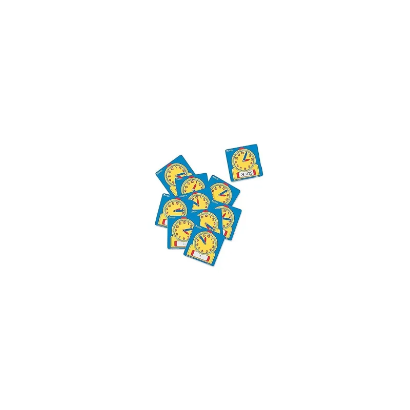 Learning Resources Write and Wipe Student Clocks, Set of 10