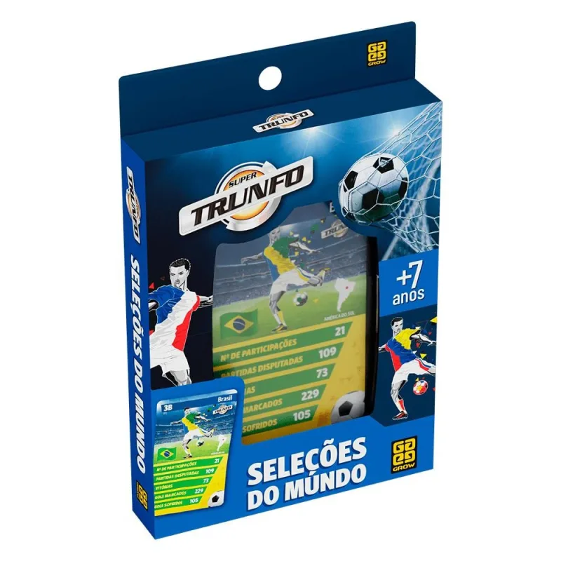 Super Trunfo Seleções do Mundo, 2 a 8 Jogadores, a partir de 7 anos