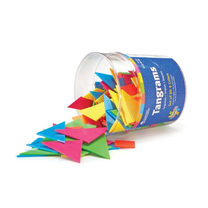Learning Resources LER3554 Brights! Pacote de classe Tangrams multicolorido